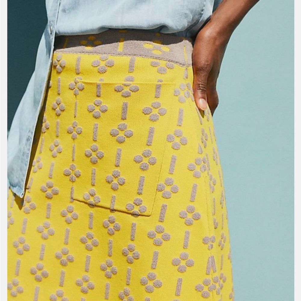 NWT NEW Anthropologie Maeve Quant Mini Skirt Size XS Yellow